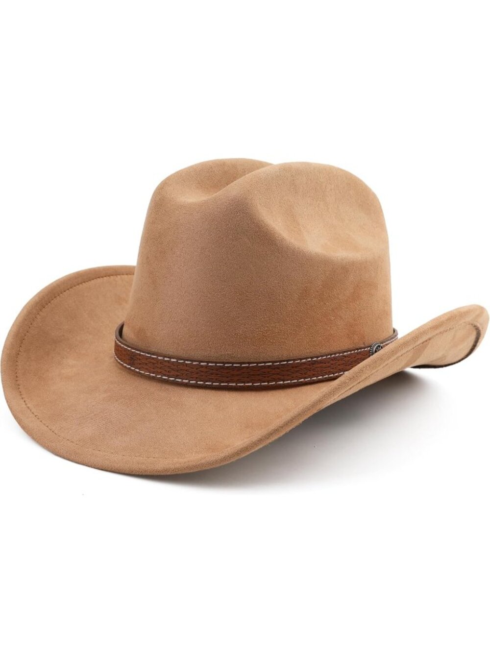 Kids Camel Pull-On Western Costume Cowboy Hat with Brown Band